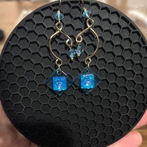 Clear blue dangle Earrings